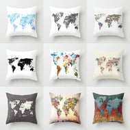 Retro world Map Linen cotton Baby cushion case Polyester Home Decor Bedroom Decorative Sofa Car Throw Pillows 45*45CM