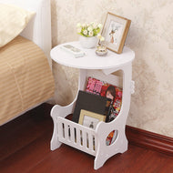 Multifunction Small Side Table Plastic Tea Coffee Table for Living Room Desk Leisure Magazine Storage Rack Table Hollow Carved
