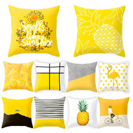 1 Pcs Polyester Geometric Cushion Yellow Pineapple Pillow Decorative Cushion For Sofa DIY Printed Pillow Seat Chair Cushion