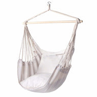 Hammock Chair Hanging Rope Swing 330 Pound Capacity, Hanging Chair with Cotton Rope for Indoor and Outdoor