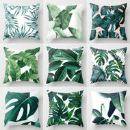Polyester Case Cushion Green Leaves Throw Sofa Car Cushion Home Decor new